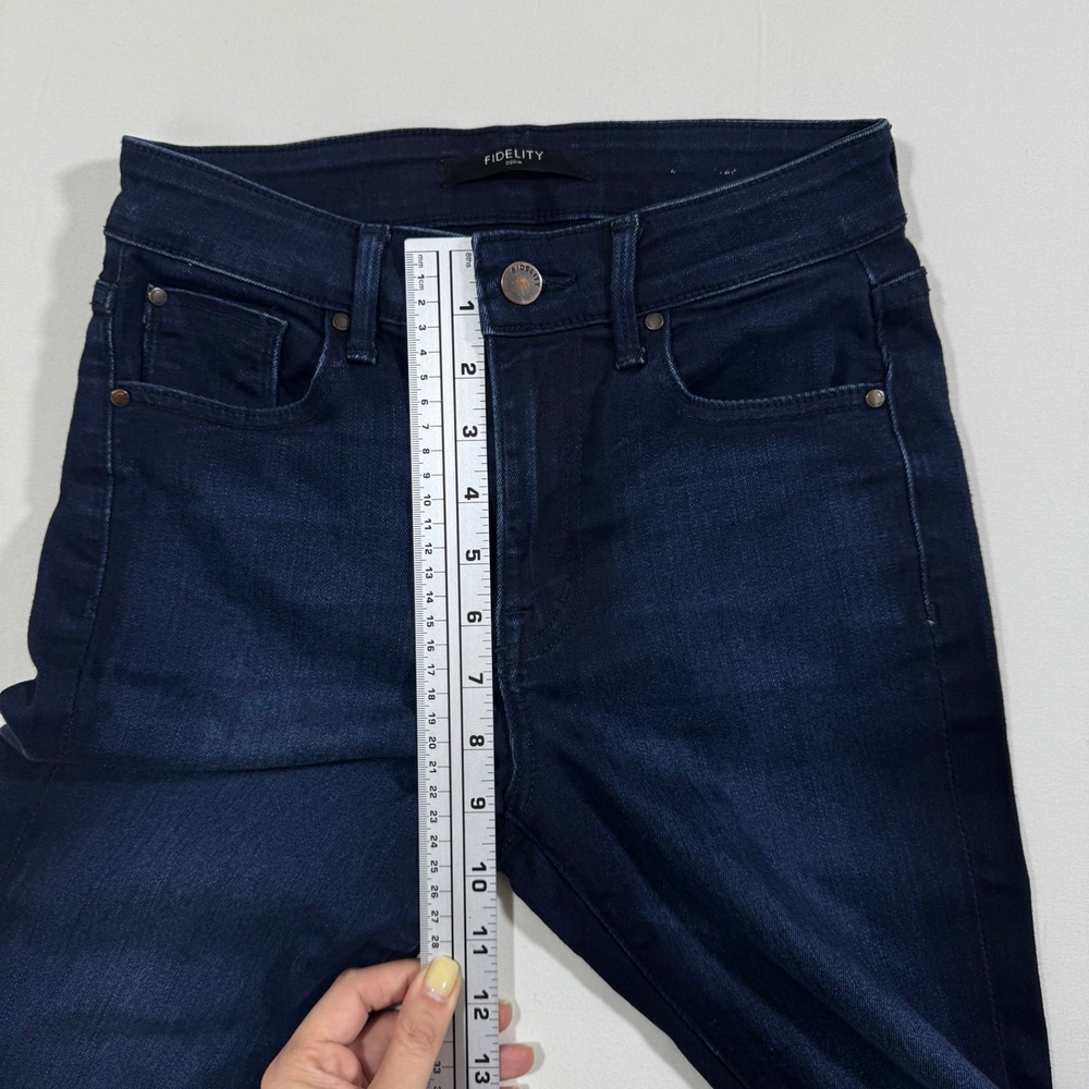 Fidelity Women Skinny Jeans Dark Blue Denim 24 Minimalist Casual Capsule US Made - Picture 8 of 9